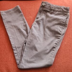 Sz 14 Grey Skinny Uniform Pants French Toast Girls Boys School Chinos